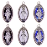 Vintage Oval DIY Charms Alloy Oil Drop with Zircon Stone Plated Steel for Necklace & Bracelet Religious Style for Parties - Image 2