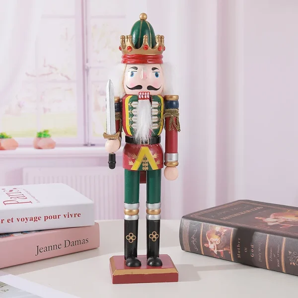 Wholesale Wood Nutcracker Soldier Pendant Ornament 30cm Christmas Gift Home Decoration Handmade Carved Figurine