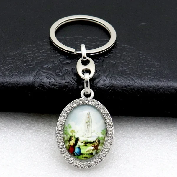 Catholic Character Keychain Religious Character Jewelry Keychain Accessories Metal Bottom Support Jewelry Accessories