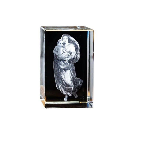 Catholic theme Jesus religious figure high transparent K9 crystal engraved cube ornament creative gift