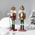 Wholesale 30cm Wood Nutcracker Soldier Figurine Vintage Christmas Home Decoration Handmade Painted - Image 3