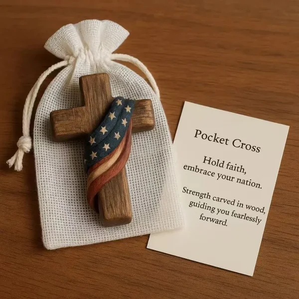 Wholesale Wooden Prayer Cross Keychain Handmade Wood Bag Prayer Gift Pocket Cross