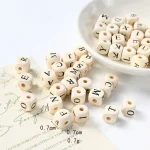 Wholesale Wood Square Beads 8 10mm Colorful Number Letter Beads for DIY Bracelet Jewelry Making - Image 3