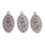 Vintage Oval DIY Charms Alloy Oil Drop with Zircon Stone Plated Steel for Necklace & Bracelet Religious Style for Parties - Image 5