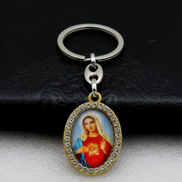 Catholic Character Keychain Religious Character Jewelry Keychain Accessories Metal Bottom Support Jewelry Accessories