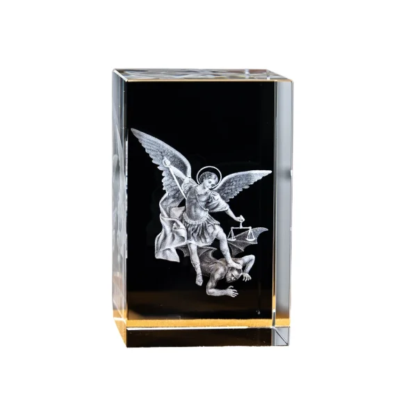 Catholic theme Jesus religious figure high transparent K9 crystal engraved cube ornament creative gift
