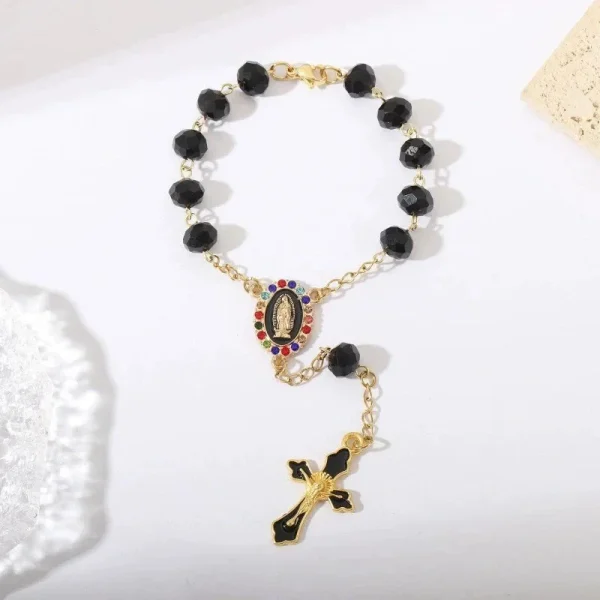 Wholesale Catholic rosary bracelet ornaments made of glass and crystal, pendants and gifts themed on the Virgin Mary Jes