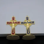 Wholesale Zinc Alloy Enamel Catholic Crucifix Metal Crafts Catholic Golden Jesus Cross
