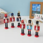Wholesale Wooden Christmas Nutcracker Soldier Figurine Home Decoration Pendant Ornament - Image 3