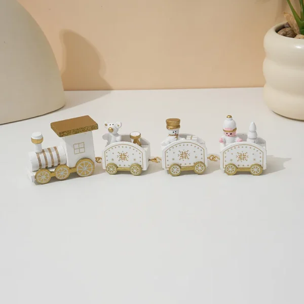 Wholesale Christmas Wooden Train Decoration DIY Assembly Toy Children Gift Home Decor
