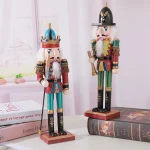 Wholesale Wood Nutcracker Soldier Pendant Ornament 30cm Christmas Gift Home Decoration Handmade Carved Figurine - Image 2