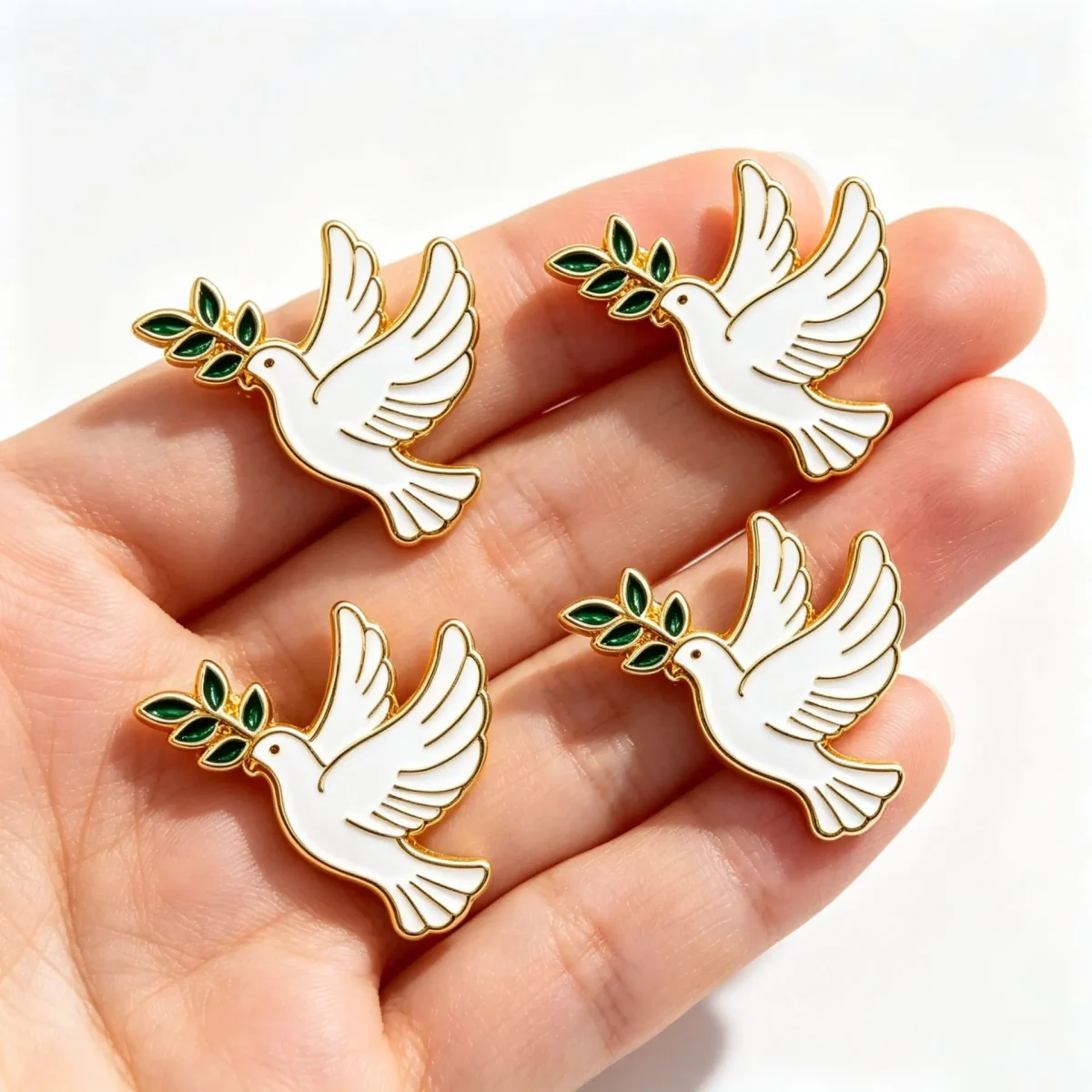 Wholesale Zinc Alloy Peace Dove Brooch Pin Fashion Jewelry Accessory Unisex - Image 3
