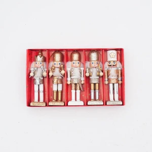 Wholesale 12cm Wooden Christmas Nutcracker Figurine Painted Soldier Ornament Set