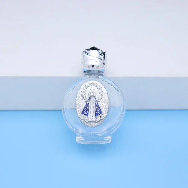 Glass jewelry holy water bottle ornament transparent glass 15ml container rose cover holy water bottle jewelry