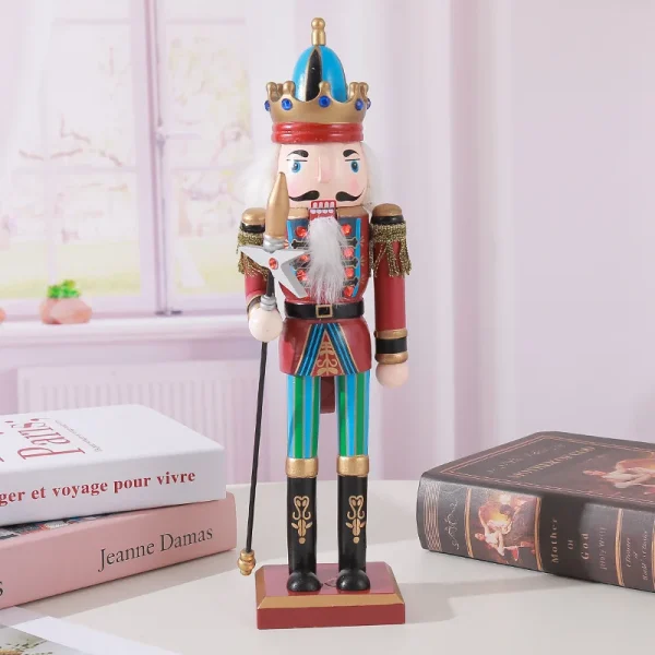 Wholesale Wood Nutcracker Soldier Pendant Ornament 30cm Christmas Gift Home Decoration Handmade Carved Figurine