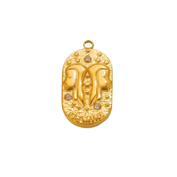 Wholesale Stainless Steel 18K Gold Plated Zodiac Pendants DIY Jewelry Accessories Unisex