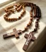 Constantine Cross Rosary Pendant 8mm Wooden Beads Peruvian Knot Handmade Religious Jewelry Pendant Wholesale