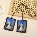 Women's Diamond Necklace Tags Customizable Logo Patterns Woven Labels with Diamond Pave Setting - Image 2
