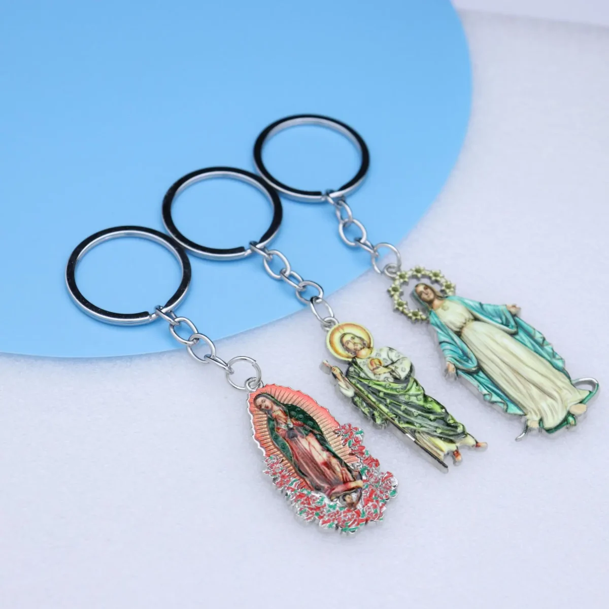 Catholic Virgin Metal Keychain Pendant Accessories Pendant Color, Zinc Alloy Jewelry Wholesale - Image 3