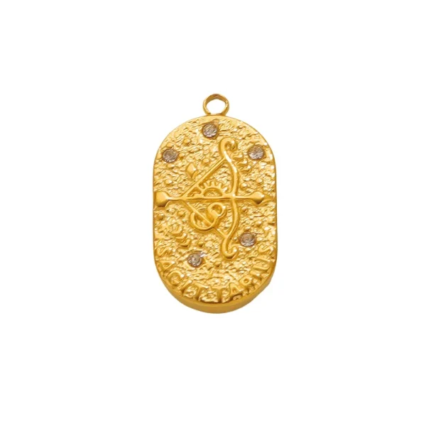 Wholesale Stainless Steel 18K Gold Plated Zodiac Pendants DIY Jewelry Accessories Unisex