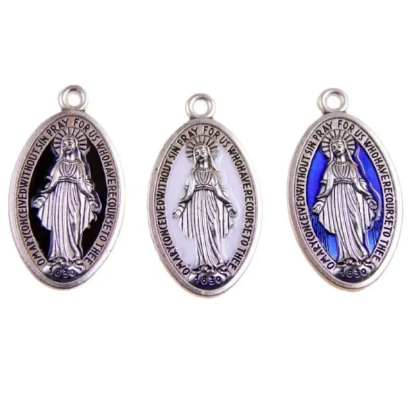 Vintage Oval DIY Charms Alloy Oil Drop with Zircon Stone Plated Steel for Necklace & Bracelet Religious Style for P