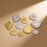 Wholesale Stainless Steel Vintage Evil Eye Heart Sun Face Napoleon Pendant Charm DIY Jewelry Accessories