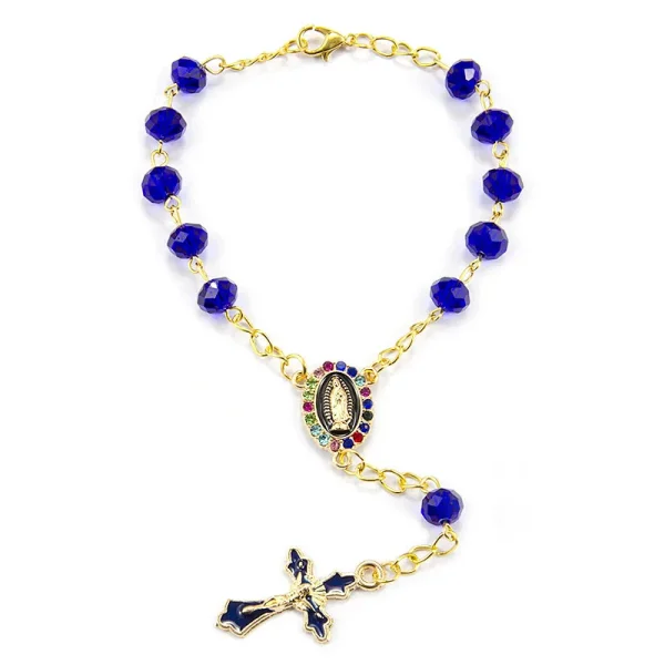 Wholesale Catholic rosary bracelet ornaments made of glass and crystal, pendants and gifts themed on the Virgin Mary Jes