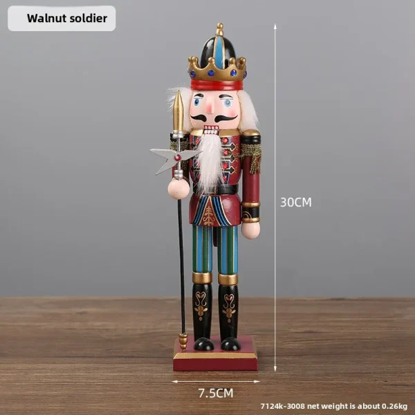 Wholesale Wood Nutcracker Figurine Christmas Decoration Handmade Carved Figurine Kids Toy Gift