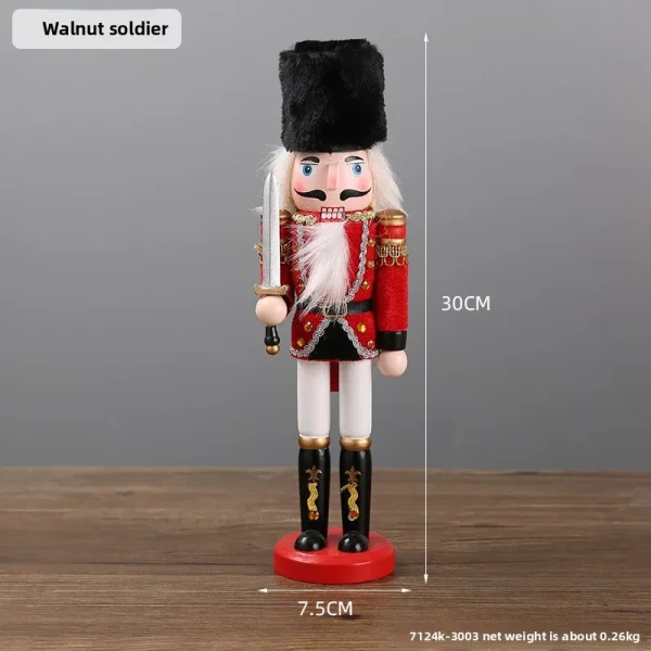 Wholesale Wood Nutcracker Figurine Christmas Decoration Handmade Carved Figurine Kids Toy Gift