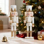 Wholesale Wooden Nutcracker Soldier Christmas Decoration Figurine Home Desktop Ornament - Image 2
