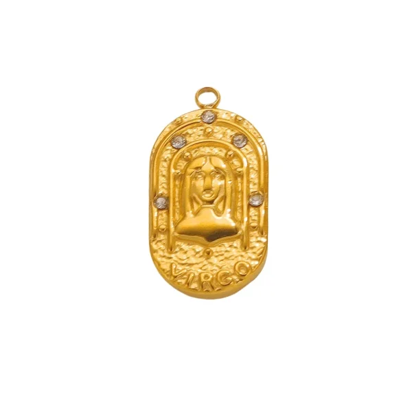 Wholesale Stainless Steel 18K Gold Plated Zodiac Pendants DIY Jewelry Accessories Unisex