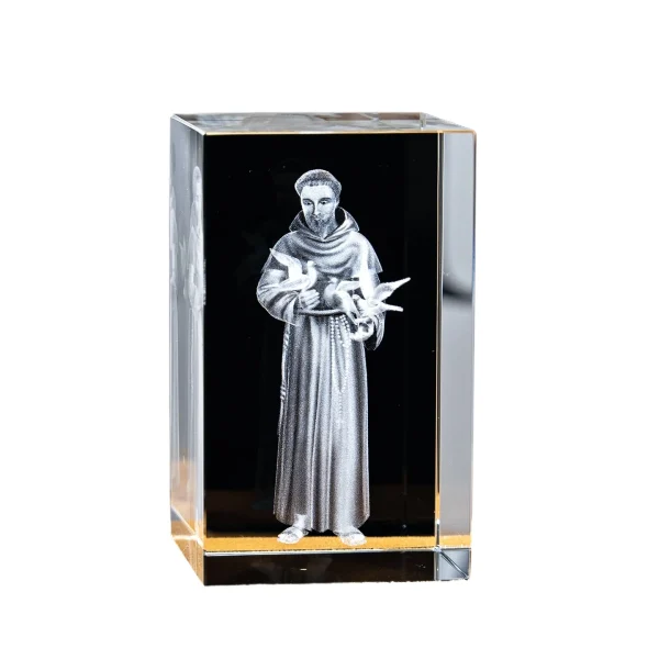 Catholic theme Jesus religious figure high transparent K9 crystal engraved cube ornament creative gift