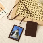 Women's Diamond Necklace Tags Customizable Logo Patterns Woven Labels with Diamond Pave Setting - Image 4
