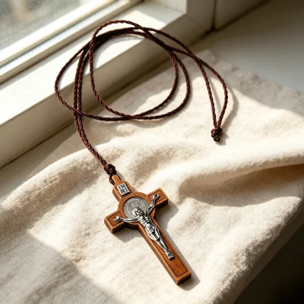 Mecrt Catholic Wooden Crucifix Pendant Religious Jesus cross Jewelry Devotion Souvenir Pocket Charm gifts Wholesale
