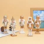 Wholesale 12cm Wooden Christmas Nutcracker Figurine Painted Soldier Ornament Set