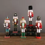 Wholesale Wood Nutcracker Figurine Christmas Decoration Handmade Carved Figurine Kids Toy Gift - Image 2