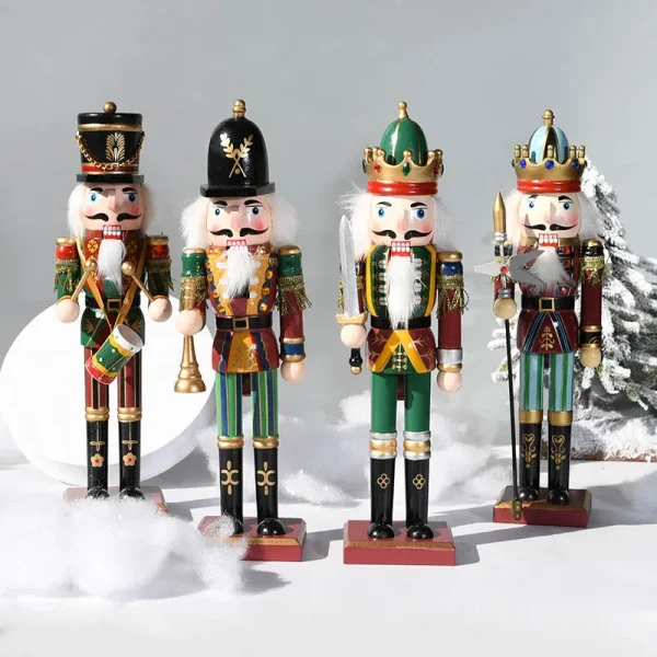 Wholesale 30cm Wood Nutcracker Soldier Figurine Vintage Christmas Home Decoration Handmade Painted