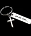 Wholesale Zinc Alloy Cross Keychain Engraved LET GOD LEAD Religious Bag Charm