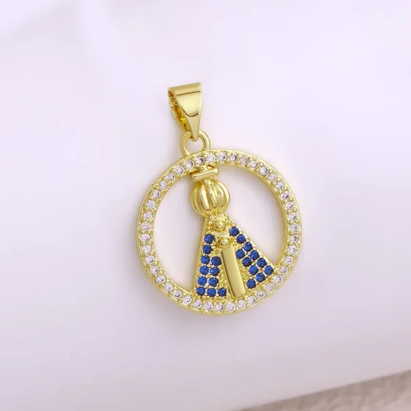Wholesale Vintage Religious Virgin Mary Pendant Necklace 18K Gold Plated DIY Jewelry Accessories