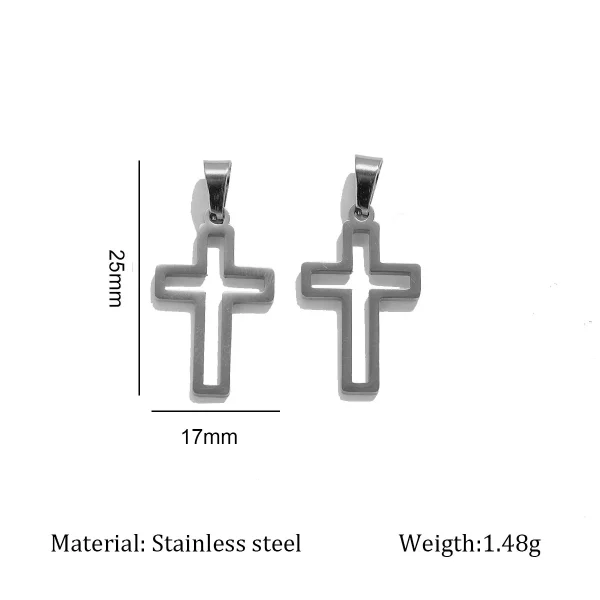 Wholesale Stainless Steel Cross Pendant Charm Necklace DIY Jewelry Accessories Unisex