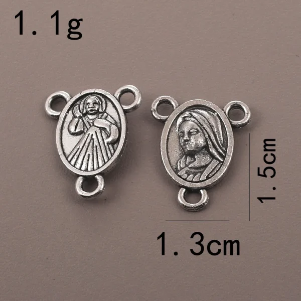 Wholesale Retail Cross-border Supply Religious Elliptical Three-way Pendant Zinc Alloy Bamboo Chain Hanging Beads Neckla