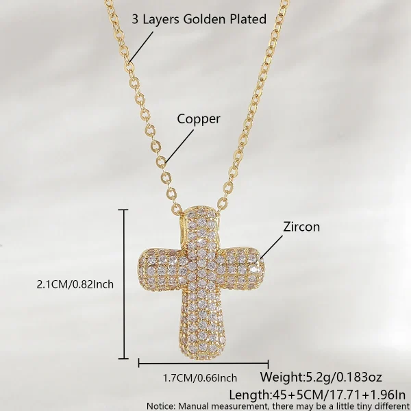 Wholesale Zinc Alloy Rhinestone Cross Pendant Necklace DIY Jewelry Accessories Eco Friendly
