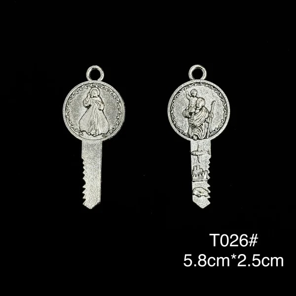 Wholesale Vintage Zinc Alloy Key Pendant Necklace Charm DIY Jewelry Accessories Antique Silver Bronze