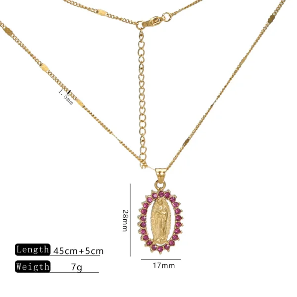 Wholesale Stainless Steel Rhinestone Pendant Necklace Fashion Jewelry Colorful Crystal Charm Necklace Unisex