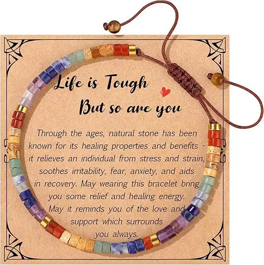 Wholesale Natural Stone Crystal Beaded Bracelet Adjustable Spiritual Healing Jewelry