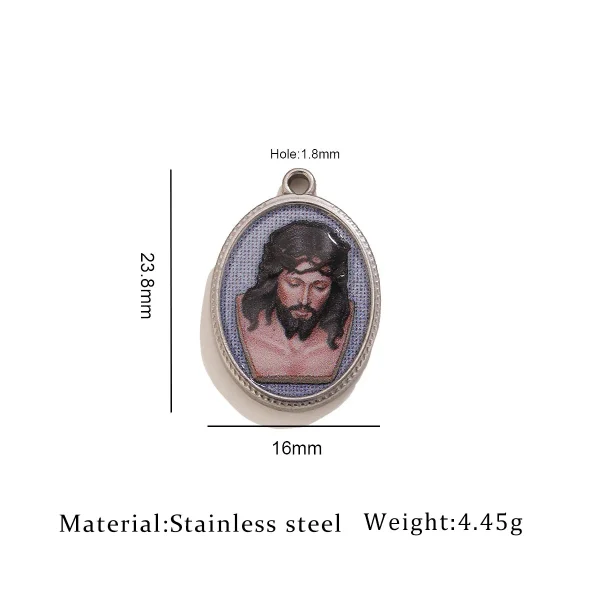 Wholesale Stainless Steel Oval Tag Pendant Charm Necklace DIY Jewelry Accessories Vintage Unisex