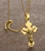 Cross Jesus Crucifixion 18K Gold Plated Waterproof Non Tarnish Stainless Steel Pendant Fashion Jewelry Necklaces Male Ma