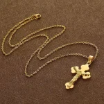 Cross Jesus Crucifixion 18K Gold Plated Waterproof Non Tarnish Stainless Steel Pendant Fashion Jewelry Necklaces Male Man Mens - Image 4