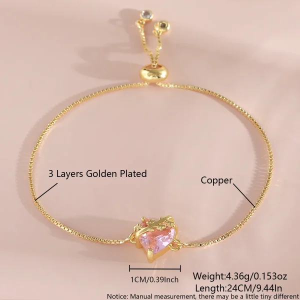 Wholesale Zinc Alloy Rhinestone Pendant Charm Bracelet Sweet Heart Cross Crown Jewelry Accessories