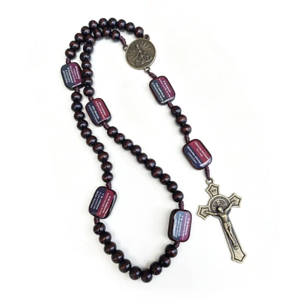 Wood Rosary With Portuguese Prayer Cards Our Lady of Aparecida Catholic Rosary Brazil Gift Rosario Catolico Religious Je